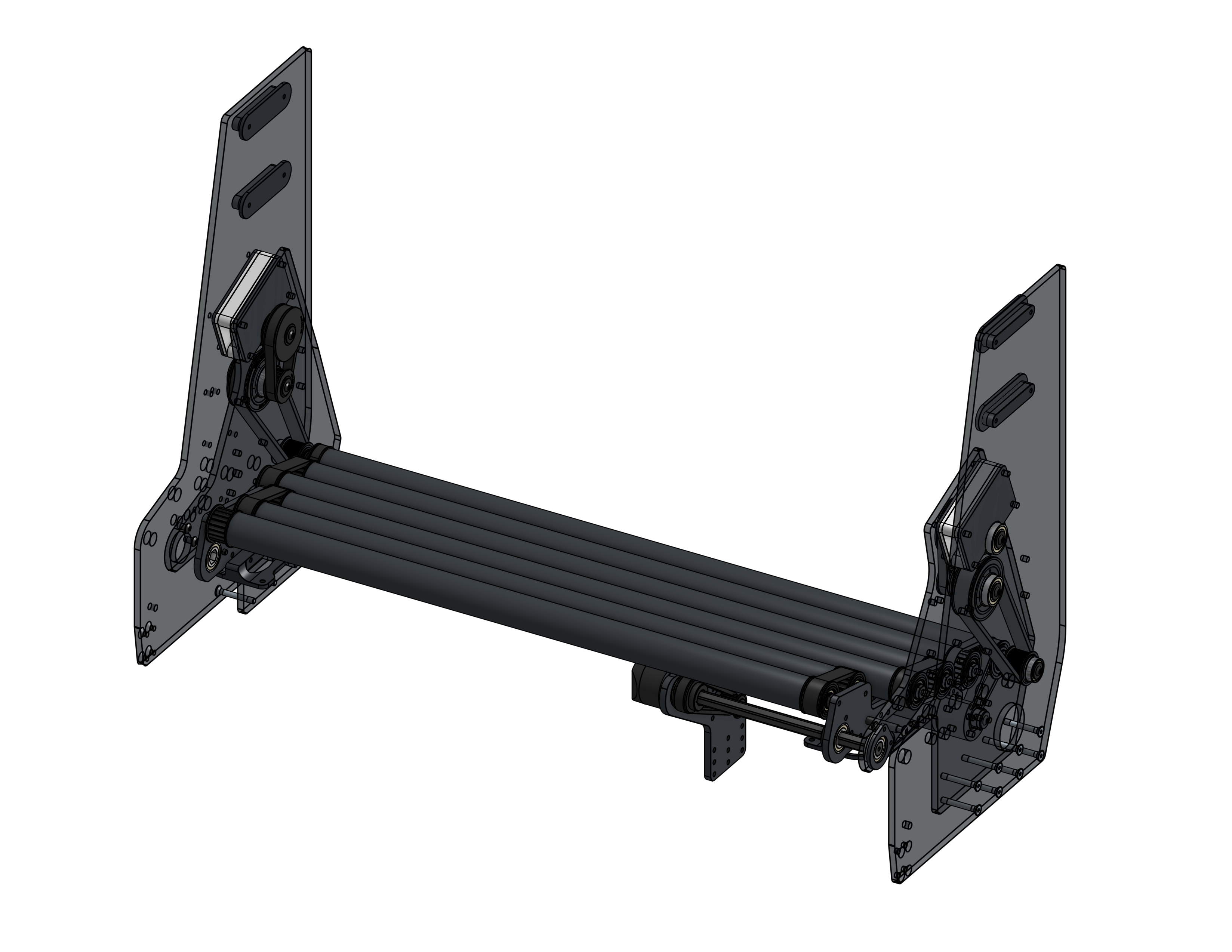 Hopper floor rollers render